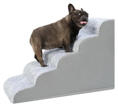 Immagine prodotto di Scala per cani, 5 gradini, altezza 57,5 cm, colore grigio, dimensioni 84 x 40 cm
