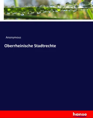 Produktbild von Oberrheinische Stadtrechte