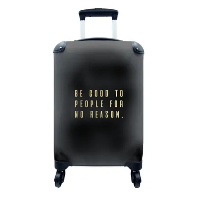 Produktbild von MuchoWow® Koffer Handgepäck Trolley Rollkoffer Kleine Reisekoffer mit 4 Rollen - Zitat - Sprichwörter - Gold - Schwarz - Cabin Size < 55x40x23 cm & 55x40x20 cm - Fotokoffer - Kabinenkoffer - Boardgepäck - Reise-Box - Reisekoffer - Reisegepäck - Koffer mit Bild - Trolley für Kinder