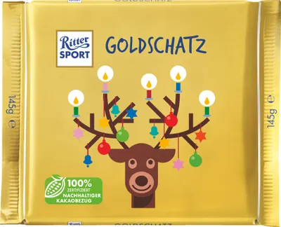 Zdjęcie produktu dla Ritter Sport Chocolate Goldschatz 805686 145g