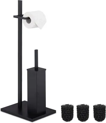 Produktbild von Famanu Toilettenzubehörset mit Toilettenpapierhalter und WC-Bürste - Edelstahl, silber