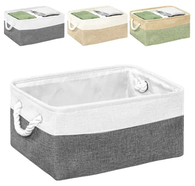 Aufbewahrungsbox faltbar L 41x31x20 cm Weiß+Grau