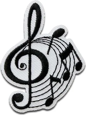 Zdjęcie produktu dla Music clef music - naszywka, naprasowanka, aplikacja, naszywki, naprasowanki, rozmiar: 4,1 x 3,7 cm