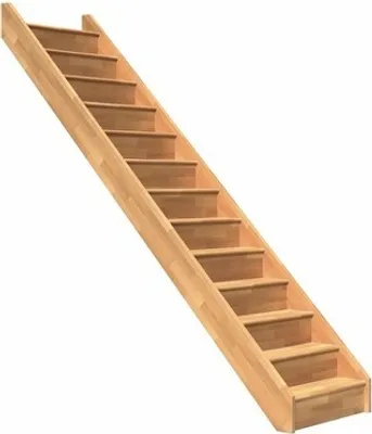 Produktbild von Pertura Wangentreppe Elenie Buche Leimholz Lackiert Mit Setzstufen Seitenwange buche gerade 83,5 cm 14 Stufen / 15 Steig