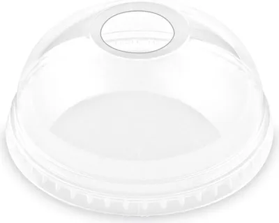 Productafbeelding van 50 x Deksel voor PET-bekers, met opening, geschikt voor smoothies en desserts, diameter 95 mm