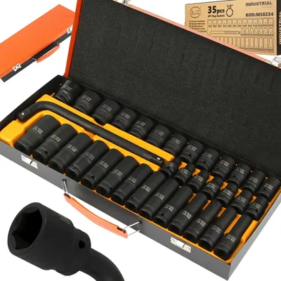 Obrázek produktu pro MAR-POL Hlavice nástrčné rázové šestihranné 1/2", 8-32mm, sada 35ks BJC M58234