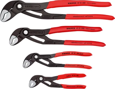 Produktbild von Knipex Cobra Wasserpumpenzangen-Satz, DIN ISO 8976, 4-teilig