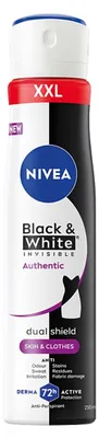 Produktbild von NIVEA Black&White Invisible Authentic Antitranspirant, Spray, 72 Stunden Schutz, 250 ml