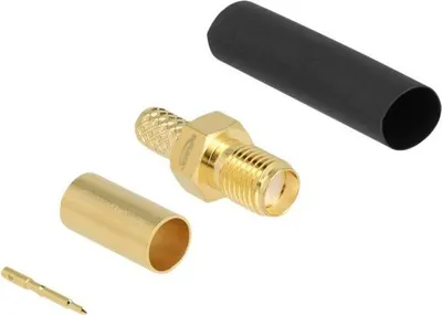 Immagine prodotto di DELOCK RP-SMA Buchse zum Crimpen LMR200 mit Schrumpfschlauch