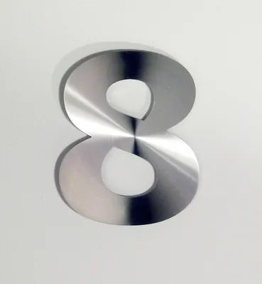 Produktbild von Hausnummer "8", ACHT, Edelstahl matt gebürstet