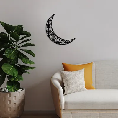Obrázok produktu pre Wallity, Crescent 2, Dekoratívny držiak na palice z kovu, 100 % METALL, Schwarz, 49 x 46 cm
