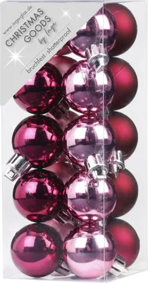 20 pinke und rosane Christbaumkugeln 3cm bruchfest
