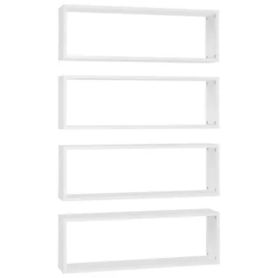 Image de vidaXL Étagères cubes 4 pcs. Blanc 80x15x26,5 cm Bois composite