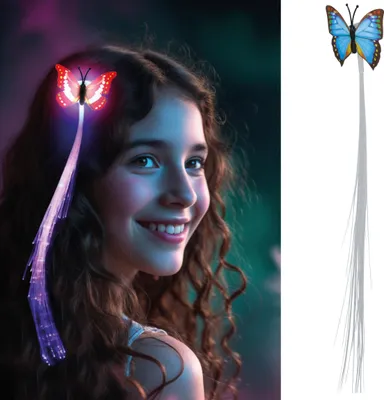 Produktbild von Schmetterling Strähne Karneval Fantasy-Look Fasching Accessoire 33 cm Dekoration Traumwelt, Farbe: Weiß