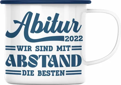 Produktbild von Trendation - Abi 2022 Emaille Tasse Geschenk Abi Bestanden Abitur Abschluss Geschenkidee (Blau)