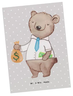 Produktbild von Mr. & Mrs. Panda Postkarte Bänker Herz - Grau Pastell - Geschenk, Bankangestellter, Ansichtskarte, Postkarten, Grußkarte, Selbstständig, Ansichtskarten, Erfolgreich, Geld