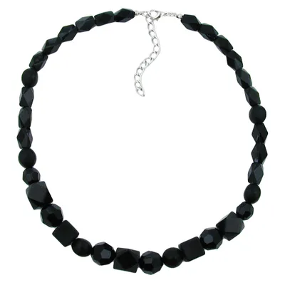 Produktbild von Kette Perle schwarz-facettiert schwarz 42 cm