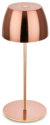 Image de Briloner Serina Mini lampe de table LED sans fil IP44, à intensité variable, tactile, anti-éclaboussures, sans fil, couleur cuivre, Ø8 x 20 cm