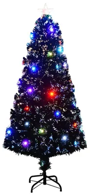 Obrázok produktu pre vidaXL Predsvietený vianočný stromček so stojanom a LED 150 cm zo sklenených vlákien