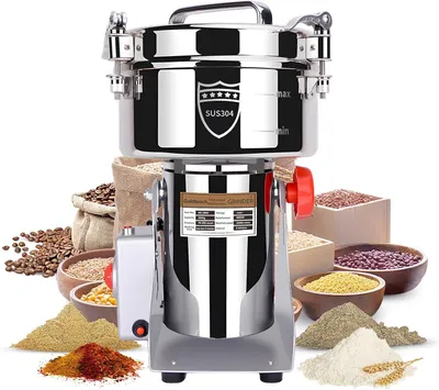 Immagine prodotto di Mulino elettrico per cereali da 3600 W, con una capacità di 2000 grammi, realizzato in acciaio inossidabile