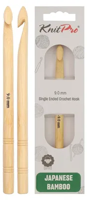 Häkelnadel aus Bambus, 9,00 mm, einseitig, 1 Stück