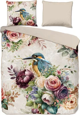 Produktbild von Descanso  Blätter und Vögel Bettwäsche 200 X 200/220 cm 100% Baumwolle/ satin