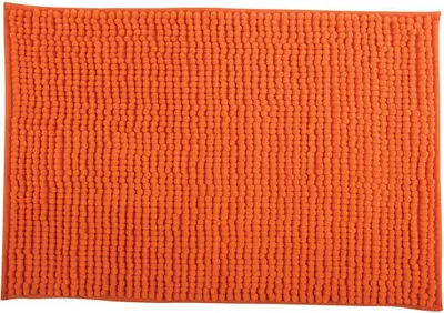 Zdjęcie produktu dla MSV dywanik kąpielowy mata prysznicowa szenilowy dywanik kąpielowy z wysokim włosiem 50x80 cm - Pomarańczowy