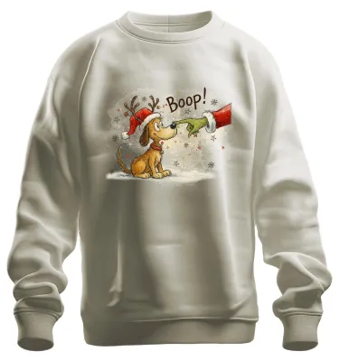 Obrázok produktu pre Boop Vianoce Grinch Pes Nos Sob Darček Roztomilé Uni mikina, prírodná farba, L