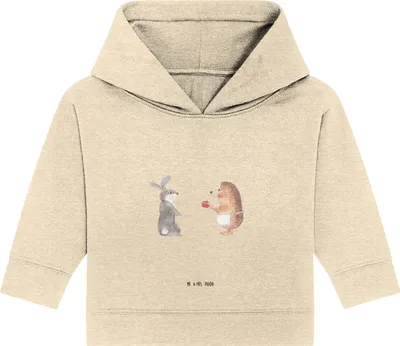 Produktbild von Mr. & Mrs. Panda Organic Baby Hoodie Hase Igel 24. - 36. Monat - Natural Raw - Geschenk, Kapuzenshirt, Liebe Spruch, Kapuzensweatshirt, Lustige Sprüche, Herzschmerz