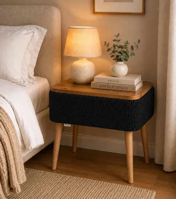 Productafbeelding van Skye Decor, nachtkastje van hoge kwaliteit (artikelnummer) - zwart, 45x55x30 cm, melamine