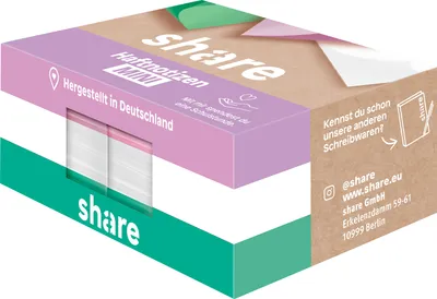 Produktbild von share Haftnotizblock Mini 6x100 Blatt 4x5 cm Sticky Notes Notizzettel klein