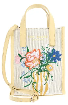 Produktbild von Ted Baker Handtasche Umhängetasche Floscon Canvas Embroidered Mini Floral Icon Bag Natural mehrfarbig