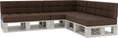 Obrázok produktu pre Vankúše na palety, vankúše na palety sedák operadlo prešívané PFG 3xSet (sedák 120x80 + operadlo 120x40), hnedá)