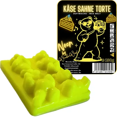 Produktbild von WonderWax Neon Duftriegel 6 x Duftwachs Bären Wachsmelt Duftwachs Raumduft für Duftlampen Soja Wachs Melts Duftmelt Aroma Wellnes Kerzen Wärmer Wax Tarts Käse Sahne Torte