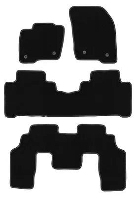 Produktbild von Velours-Fußmatten für Ford S-MAX MK2 2015- (7-Sitzer) – 4-tlg, Schwarz, passgenau – Wielganizator BASIC