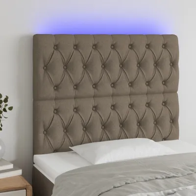 Immagine prodotto di The Living Store Testiera LED taupe 100x7x118/128 cm in tessuto