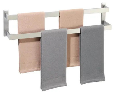 Immagine prodotto di Portasciugamani in acciaio inossidabile spazzolato, 70 cm, modello a due barre