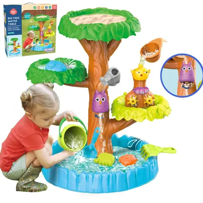 Produktbild von WOOPIE Wasser- und Sandspieltisch 2-in-1, Sandkasten "Fröhlicher Baum", 8 Funktionen.