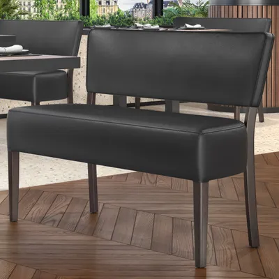 Produktbild von LUCA | Bistro Sitzbank | Schwarz | B:H 120 x 83 cm | Leder | Gastrobank, Bistrobank, Gastro Polsterbank