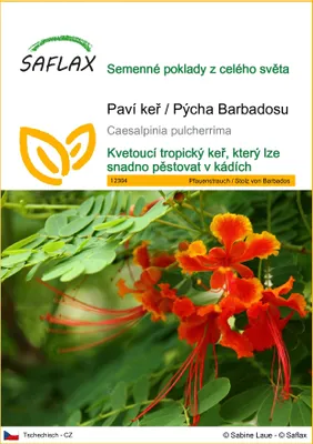 Obrázek produktu pro SAFLAX - Paví keř / Pýcha Barbadosu - Caesalpinia pulcherrima - 10 Semena
