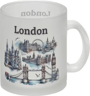 Produktbild von Skyline London Glas Tasse mit Spruch London