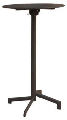 Zdjęcie produktu dla Okrągły stół barowy o średnicy 60 cm do lokali zewnętrznych, barów i pubów, z konstrukcją i blatem ze stali, model Vegas – DarkGray