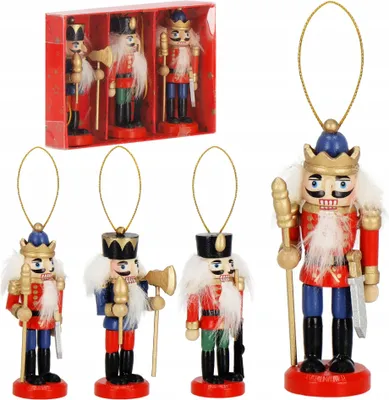 Zdjęcie produktu dla Dziadek do orzechów drewniany 8 cm 3 szt