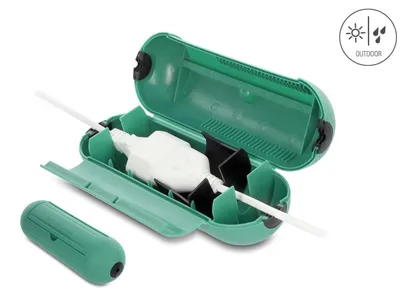 Immagine prodotto di Scatola di protezione per connessioni di cavi, grado di protezione IP44, con gancio per il fissaggio, colore verde