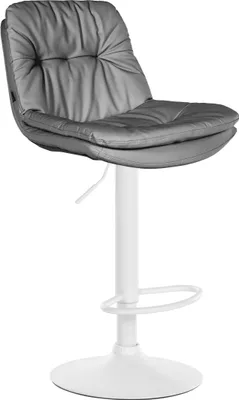 Produktbild von CLP Barhocker Laurel Kunstleder höhenverstellbar und drehbar grau Material Gestell Metall matt weiss