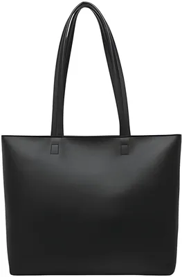 Produktbild von PolkaHome® Schwarze Handtasche, Umhängetasche mit großem Fassungsvermögen, vielseitige Schultasche mit Reißverschlussfach
