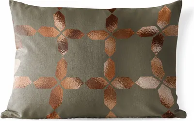 Produktbild von MuchoWow® Outdoor Kissen - Muster - Luxus - Bronze - Linie - 60x40 cm - Wetterfest - Lounge Kissen - Zierkissen - Kissen für Innenräume