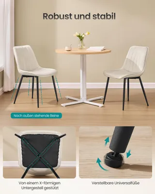 Produktbild von SONGMICS Esszimmerstuhl 4er Set, Küchenstuhl, Polsterstuhl, bis 120 kg belastbar