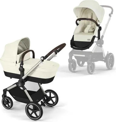 Produktbild von Cybex EOS Lux Kinderwagen (2-in-1 Kinderwagen), Cybex Kinderwagen Gestell:Taupe, Farbe:Seashell Beige