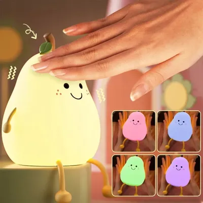 Produktbild von Light LED Nachtlicht Silicone Birne Touch Kinderzimmer,Nachttischlampe Baby Birnenform Nachttischlampe,8 Farben Touch Dimmbar und Timing Funktion